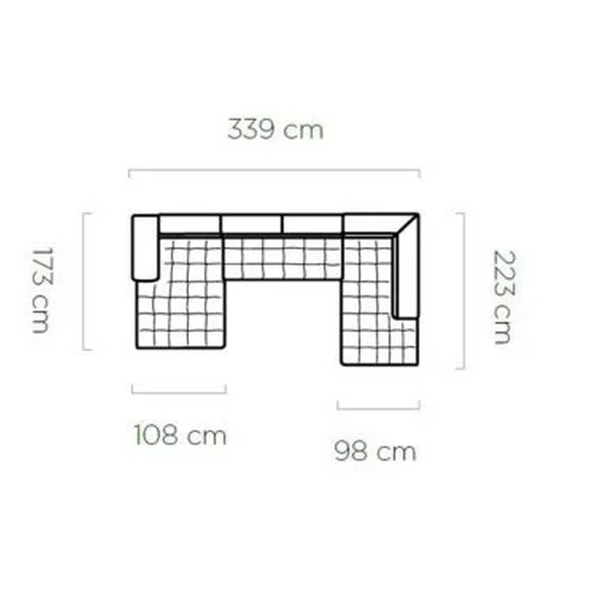 Coltar extensibil cu lada SELVA XL, sezlong dreapta, stofa catifelata verde inchis - Element 12, Gama Premium, cu tetiere reglabile, 339x223x95 cm
