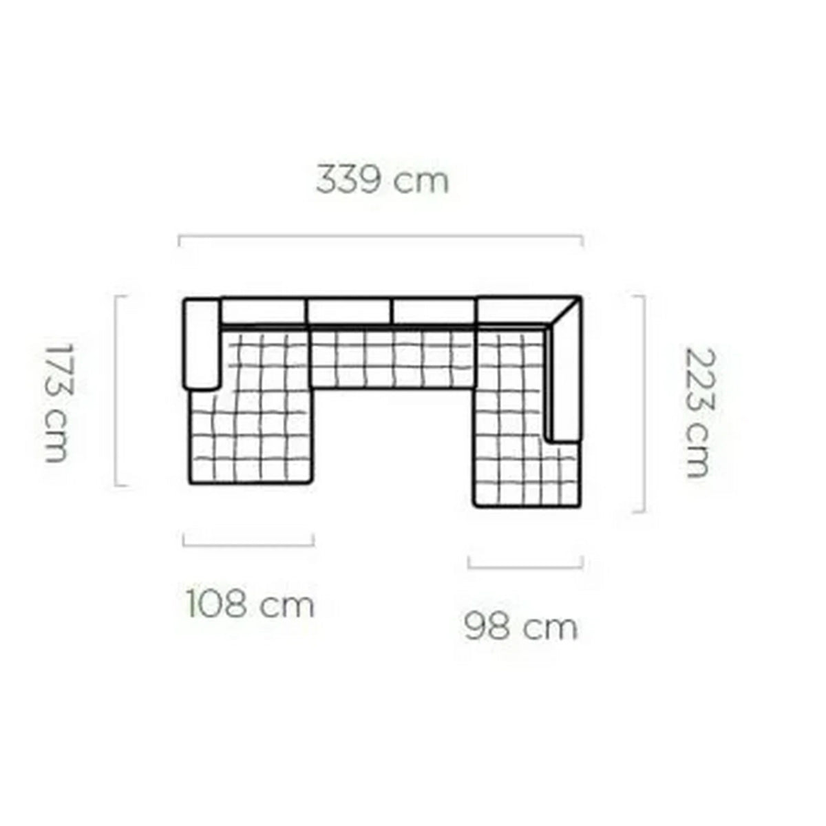 Coltar extensibil cu lada SELVA XL, sezlong stanga, stofa catifelata bej - Riviera 16, Gama Premium, tetiere reglabile, 339x223x95 cm