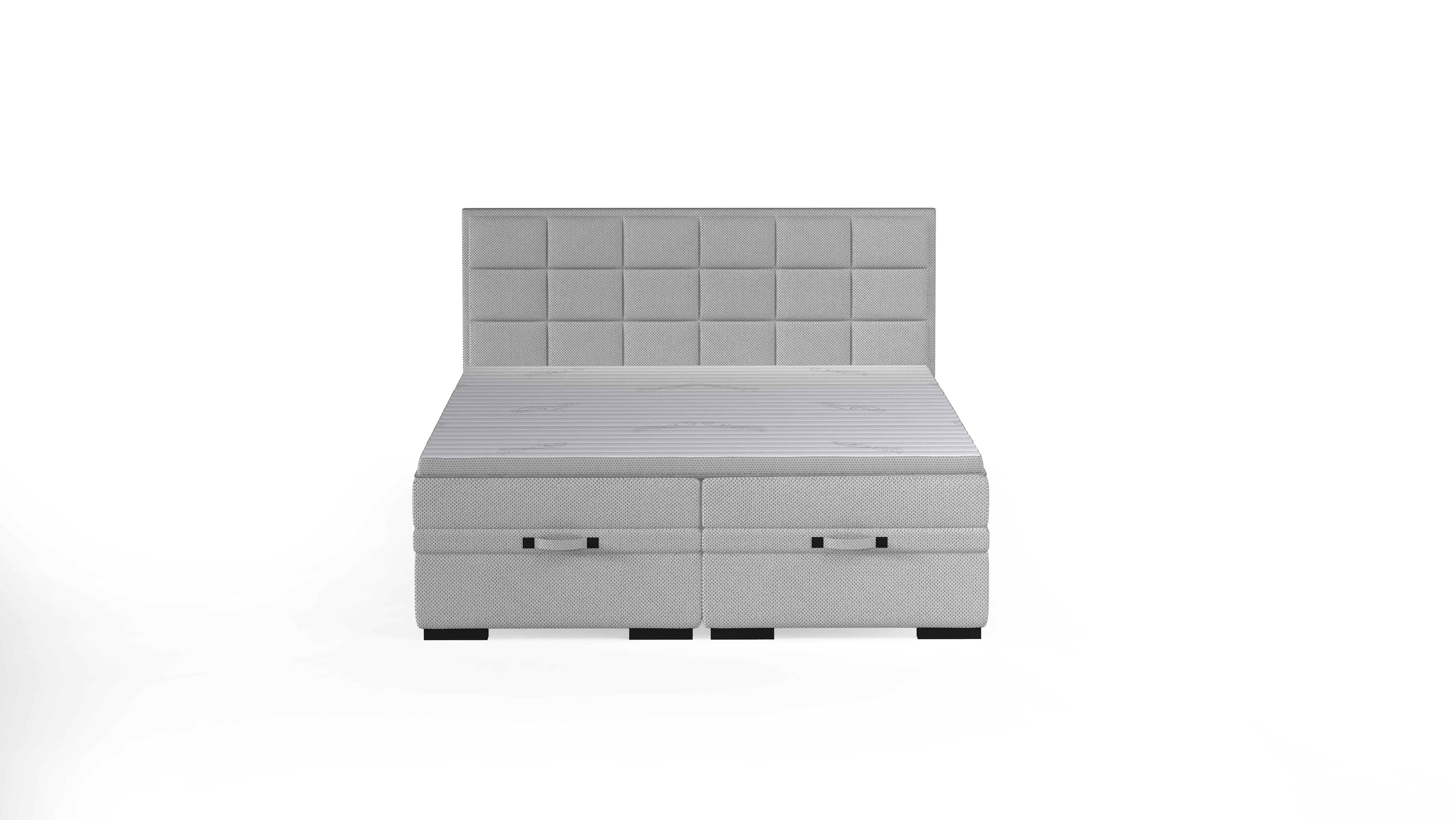 Pat boxspring SEMENO 160x200, personalizabil materiale Gama Oferta Avantaj, cu saltele, spatiu depozitare si topper