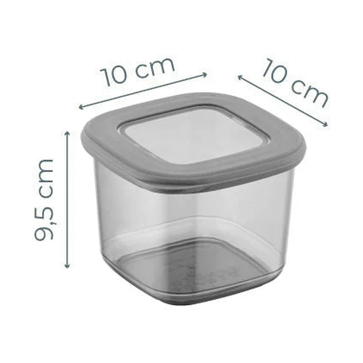 Set 12 cutii depozitare BNMPOLYAS12-5, gri antracit, plastic, 10x10x10 cm