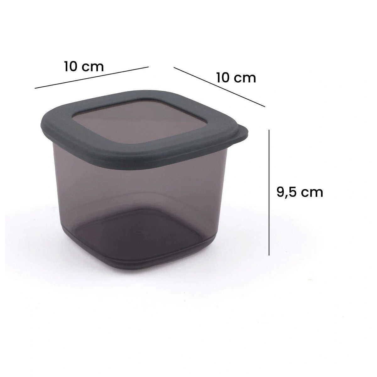 Set 12 cutii depozitare BNMPOLYAS12-5KAS, gri antracit, plastic, 10x10x10 cm