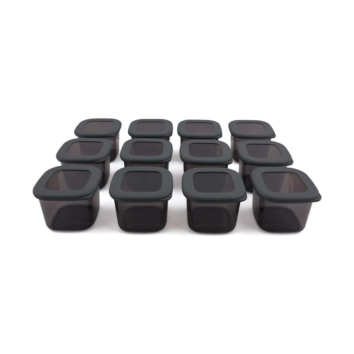 Set 12 cutii depozitare BNMPOLYAS12-5KAS, gri antracit, plastic, 10x10x10 cm