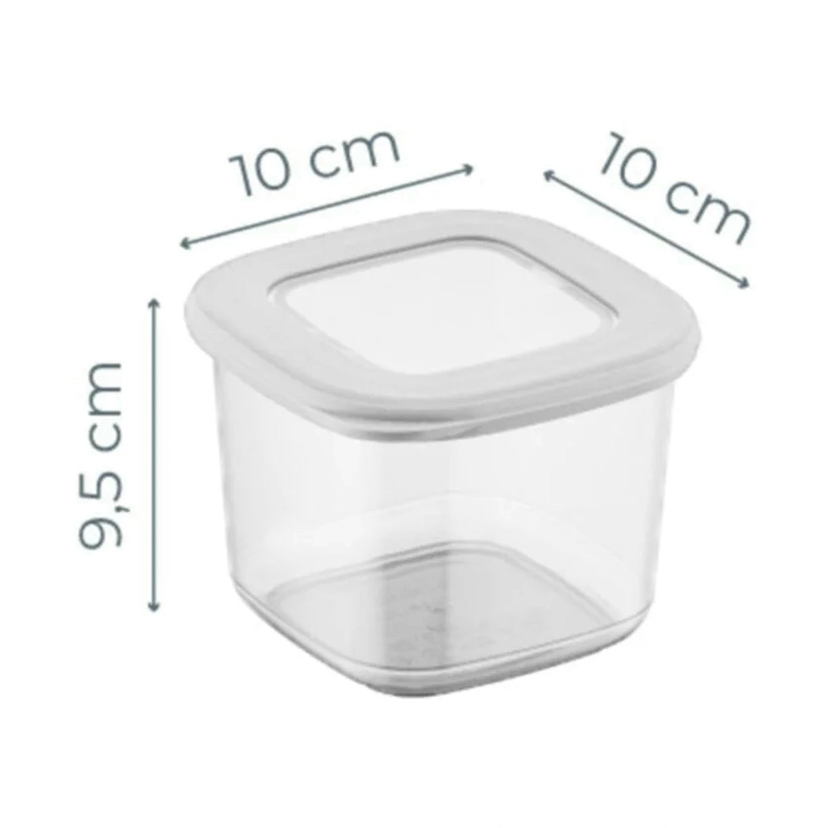 Set 12 cutii depozitare BNMPOLYWS12-5, alb, plastic, 10x10x10 cm