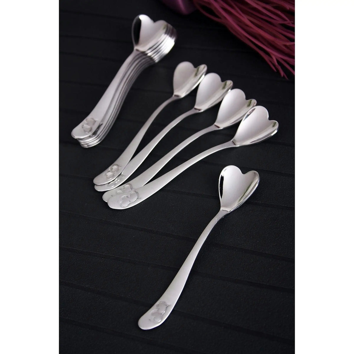Set 12 linguri OZD-0001, crom, otel, 11 cm