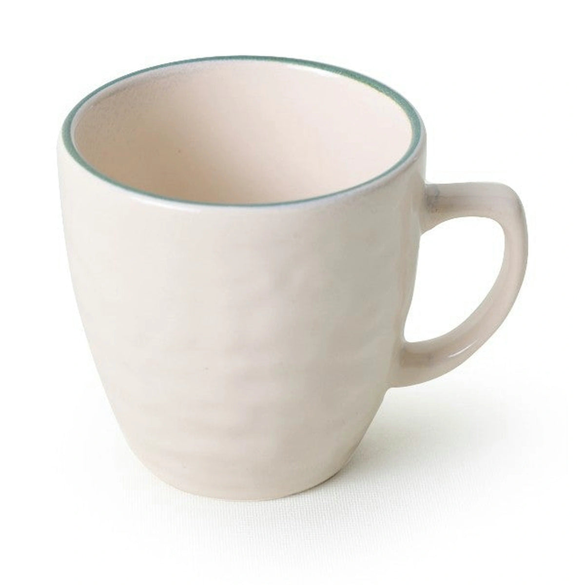 Set 2 cesti cu 2 farfurii 275KRM2236, alb/verde, ceramica, 100 ml