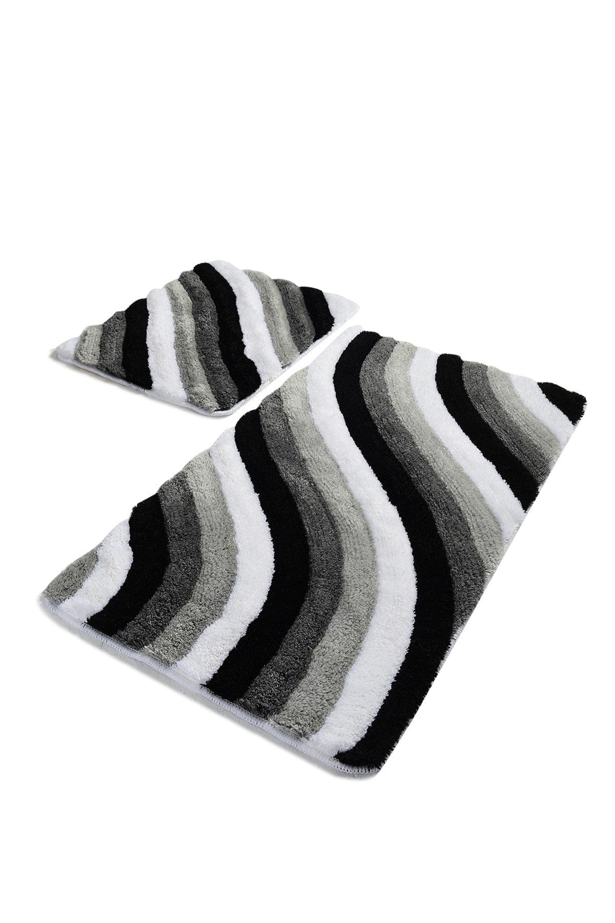 Set 2 covorase 359CHL2230, forma dreptunghiulara, acril, negru/gri/alb