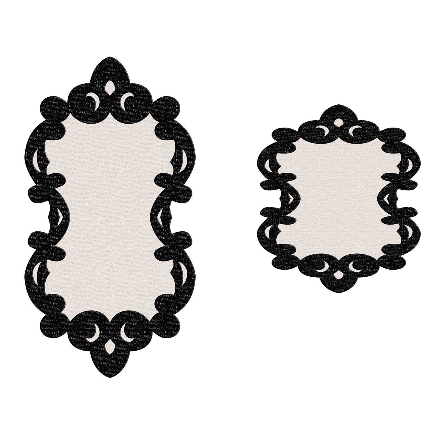 Set 2 covorase baie 394ANR1613, forma atipica, poliester, crem/negru