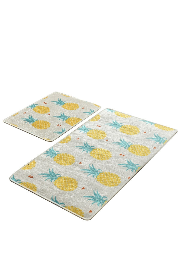 Set 2 covorase baie ANANAS DJT, forma dreptunghiulara, poliester, multicolor