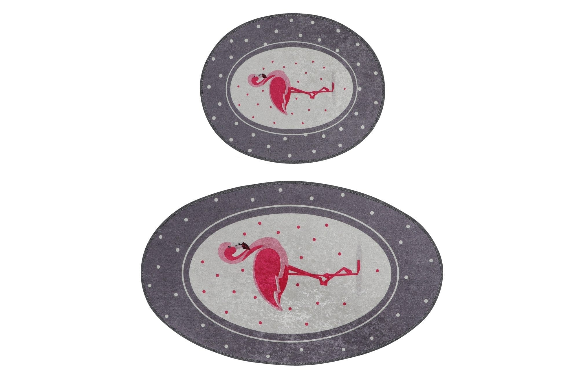 Set 2 covorase baie CHILE FLAMINGO, forma ovala, poliester, multicolor