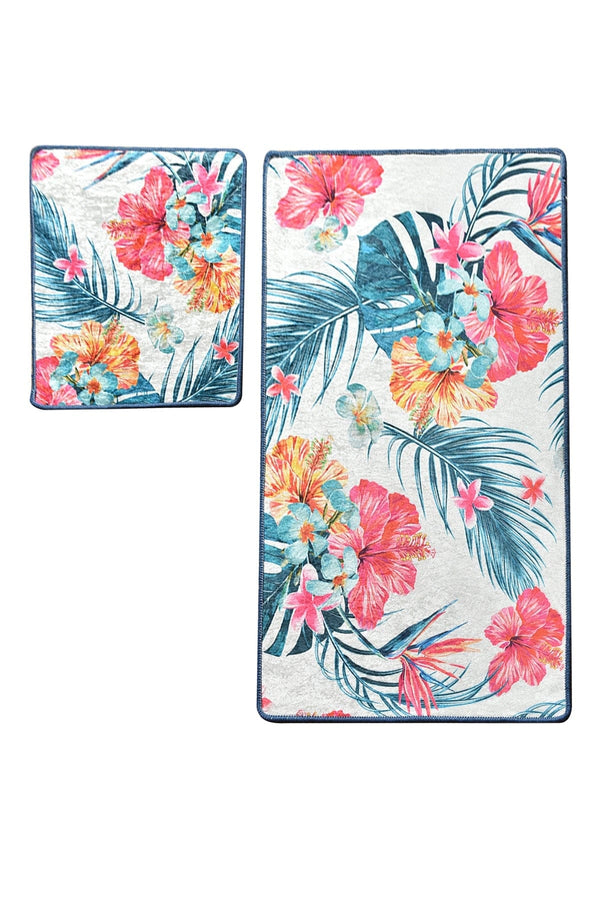 Set 2 covorase baie CLAIRE, forma dreptunghiulara, poliester, multicolor