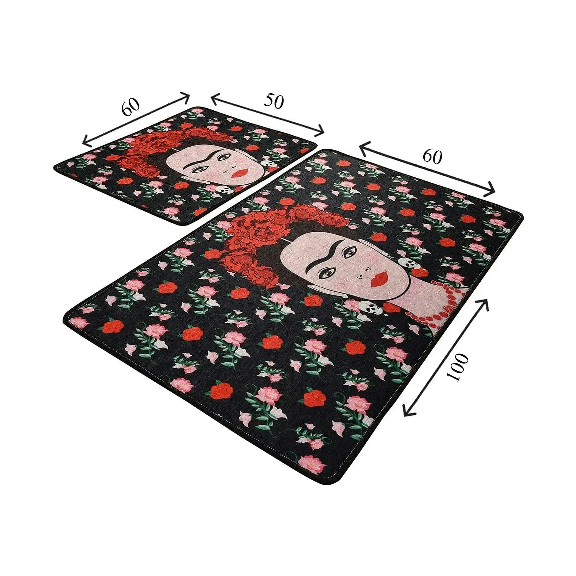 Set 2 covorase baie FRIDA, forma dreptunghiulara, poliester, multicolor