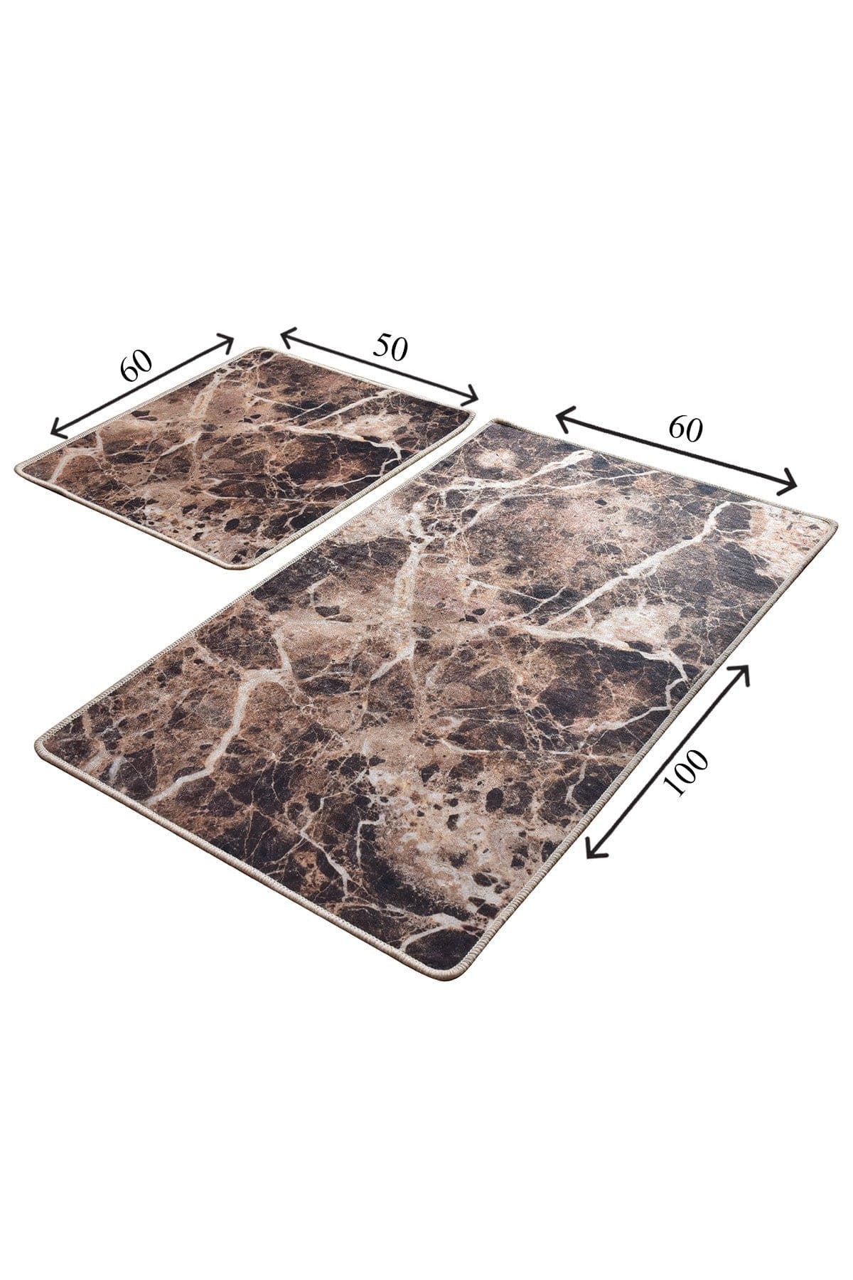 Set 2 covorase baie MOZAIK, forma dreptunghiulara, poliester, multicolor