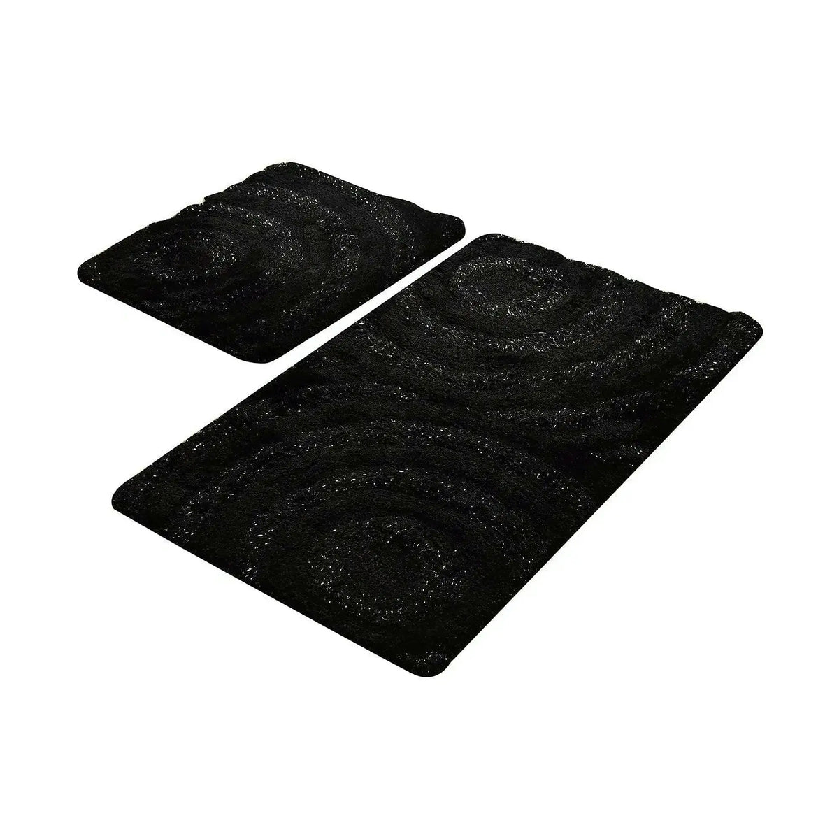 Set 2 covorase baie WAVE, forma dreptunghiulara, acril, negru