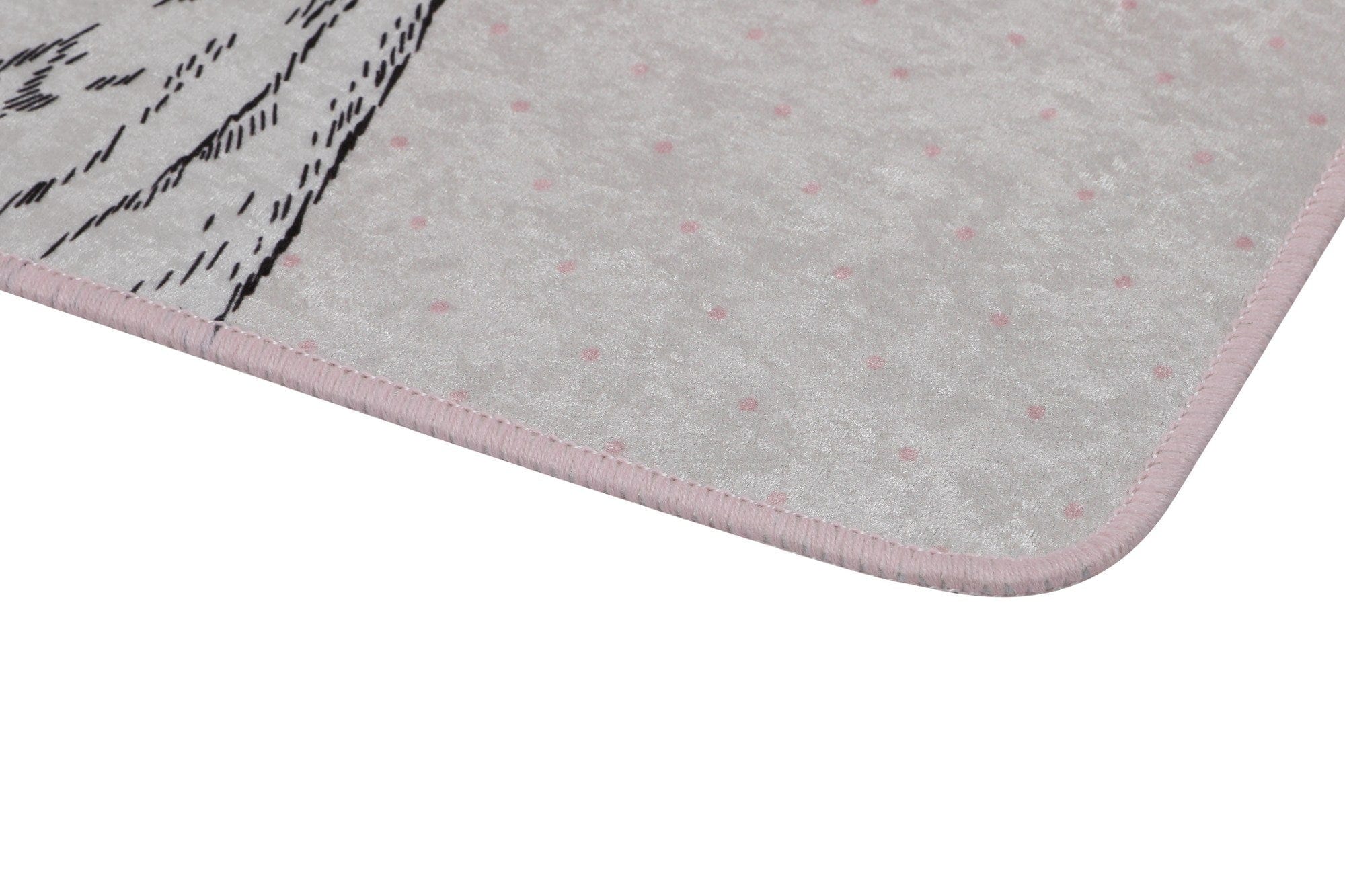 Set 2 covorase baie WEDDING, forma dreptunghiulara, poliester, gri/negru