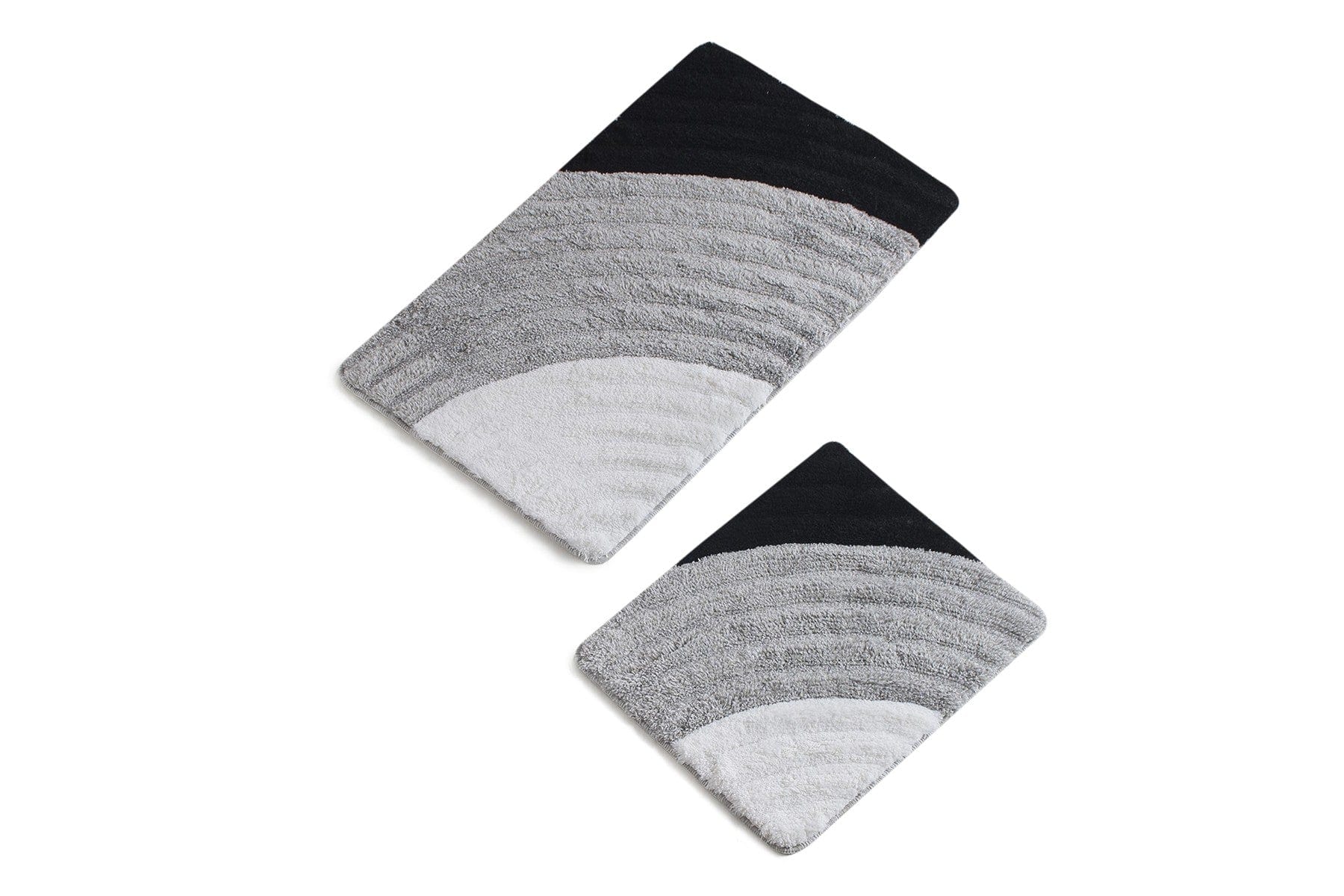 Set 2 covorase baie WELL, forma dreptunghiulara, acril, gri/negru