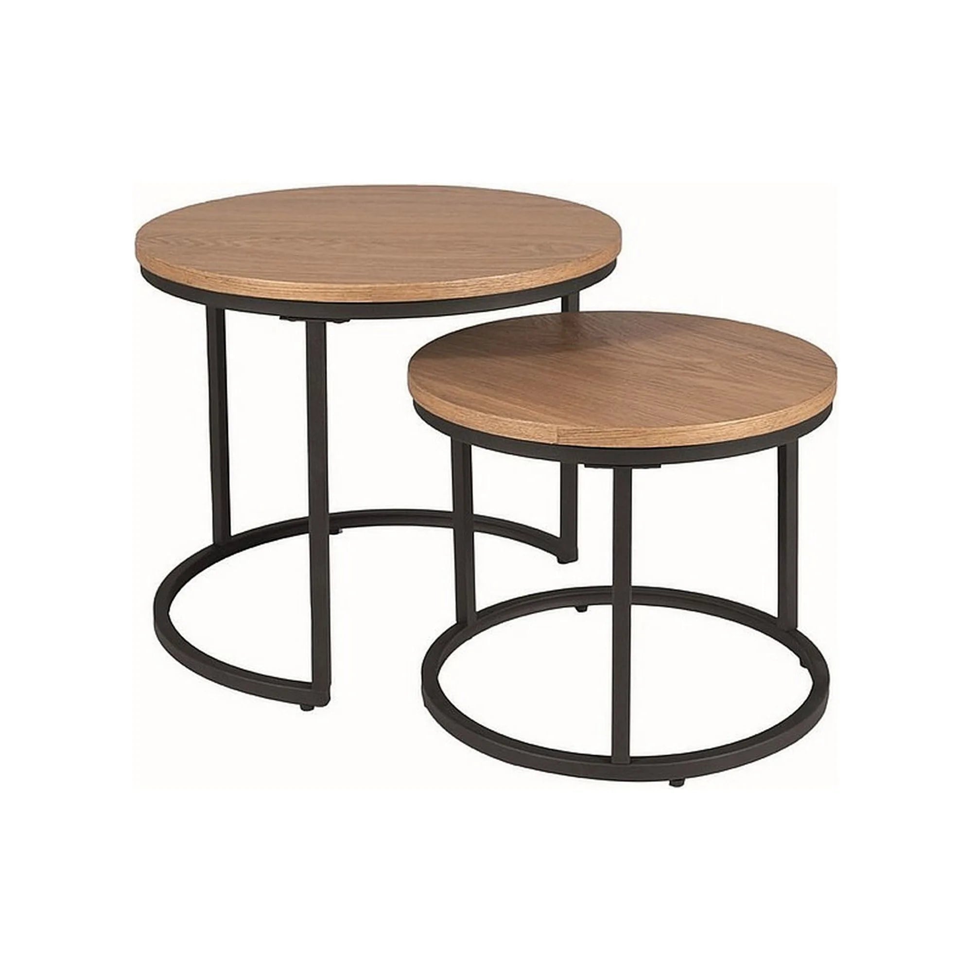 Set 2 masute cafea AMARO, stejar/negru