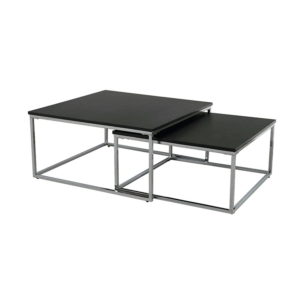 Set 2 masute cafea AMIAS, negru/crom