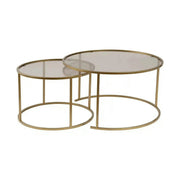 Set 2 masute cafea AURUM, auriu, sticla/metal