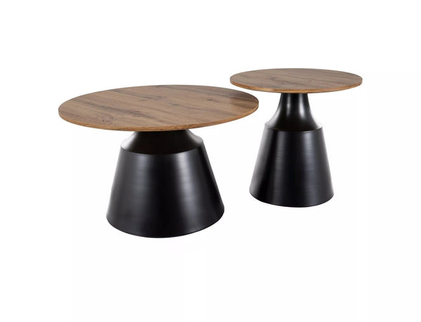 Set 2 masute cafea BAFETA, stejar artisan/negru mat