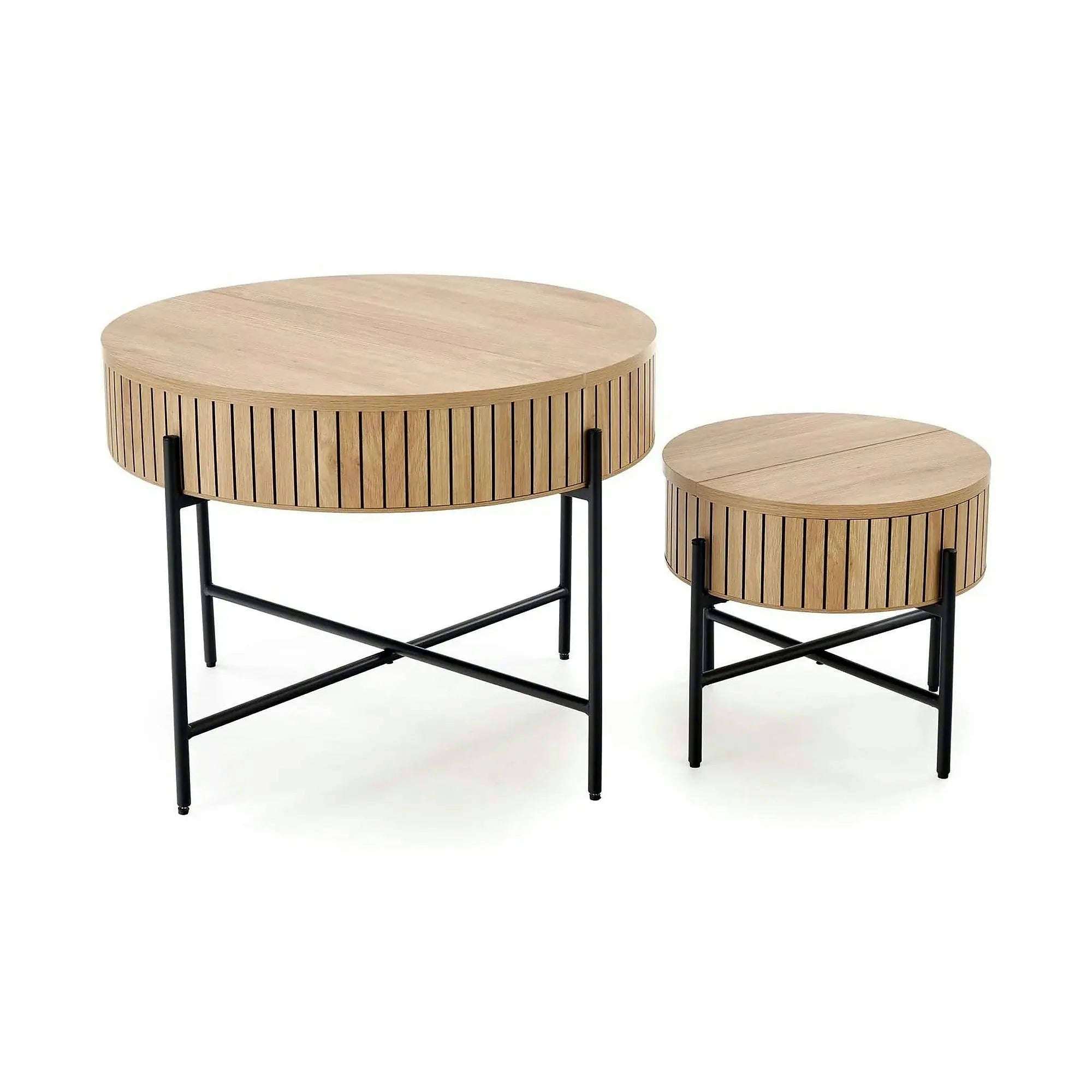 Set 2 masute cafea DANTE, stejar/negru
