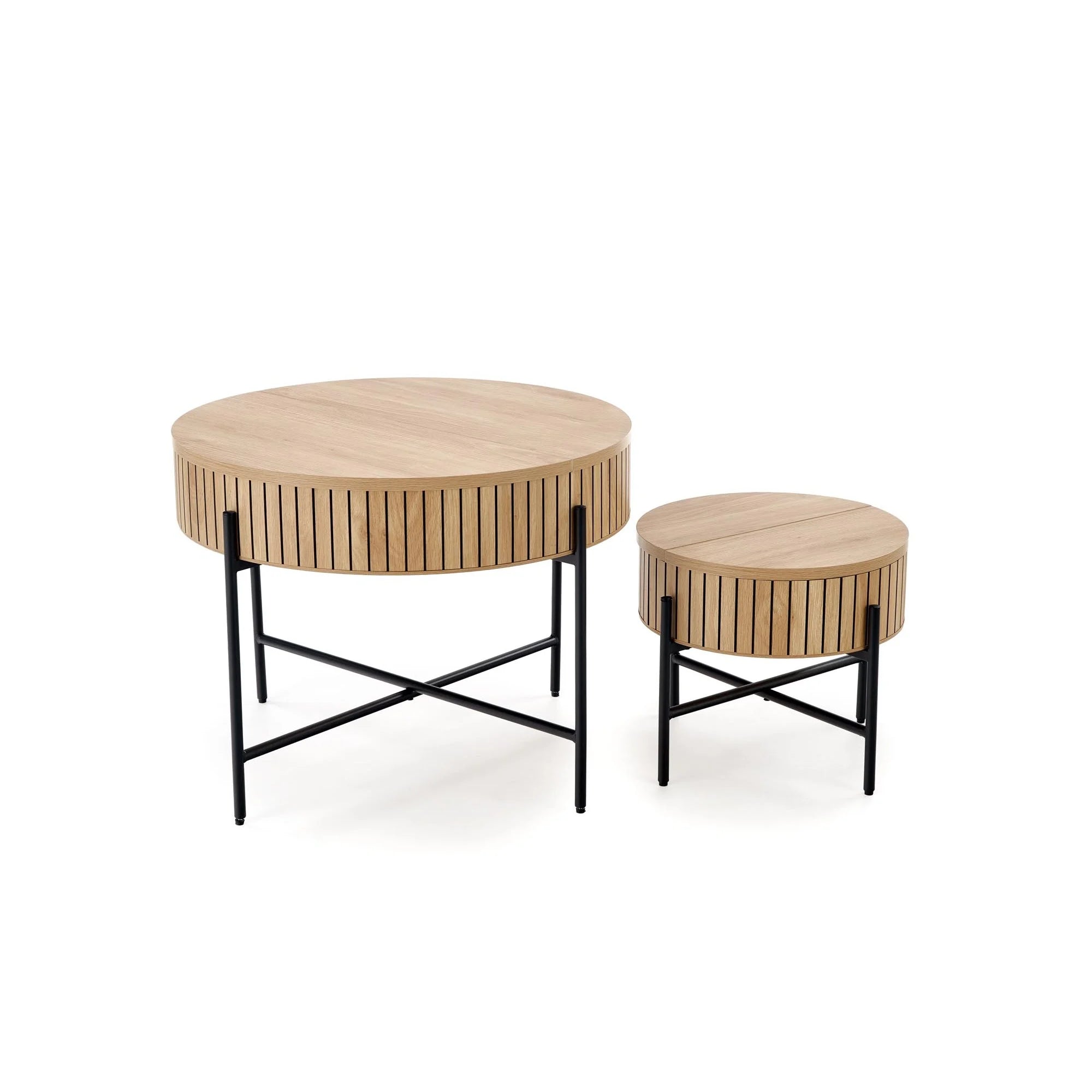 Set 2 masute cafea DANTE, stejar/negru