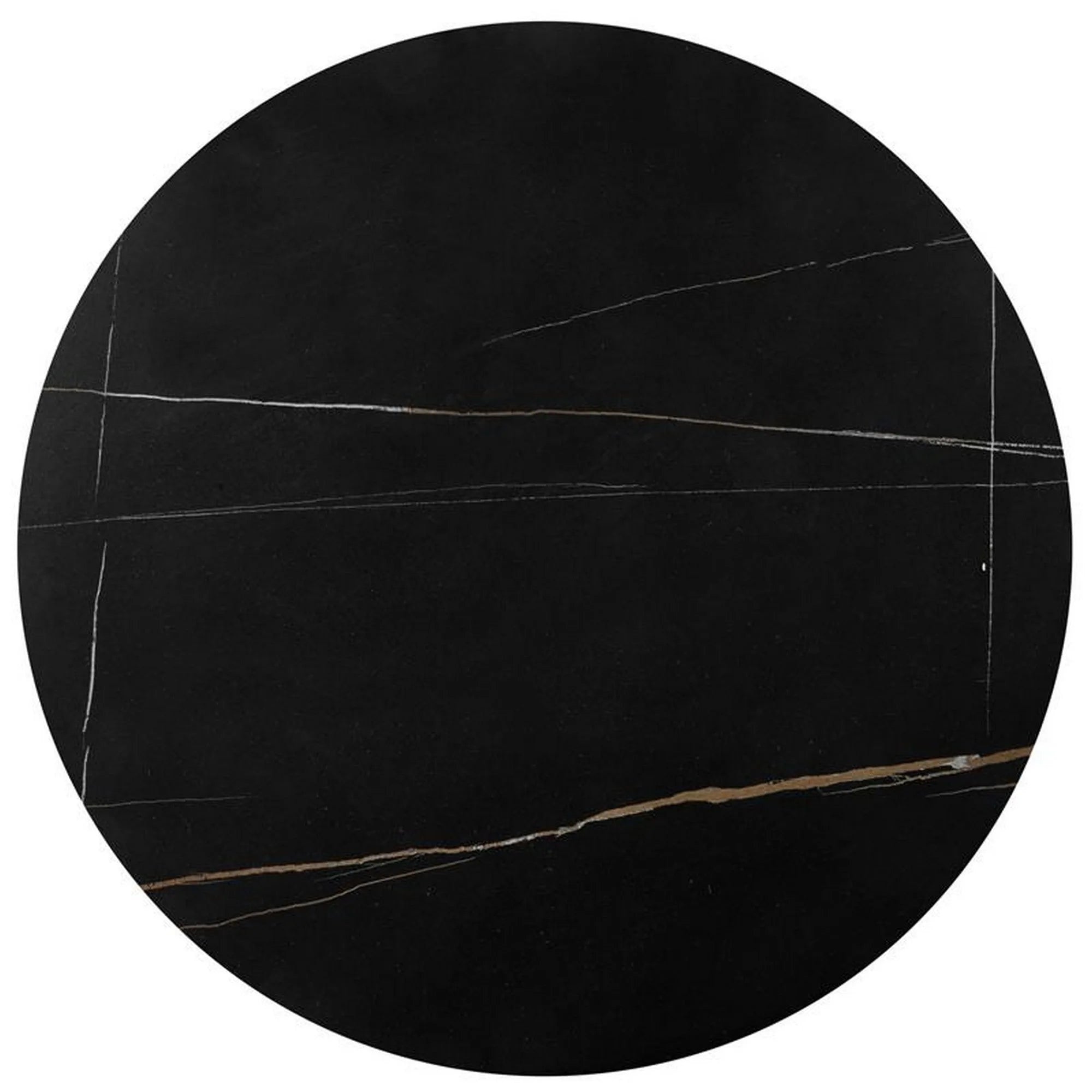 Set 2 masute cafea FATIMA, negru cu efect de marmura/auriu, ceramica/metal