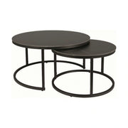 Set 2 masute cafea FERRANTE D, negru, ceramica/metal