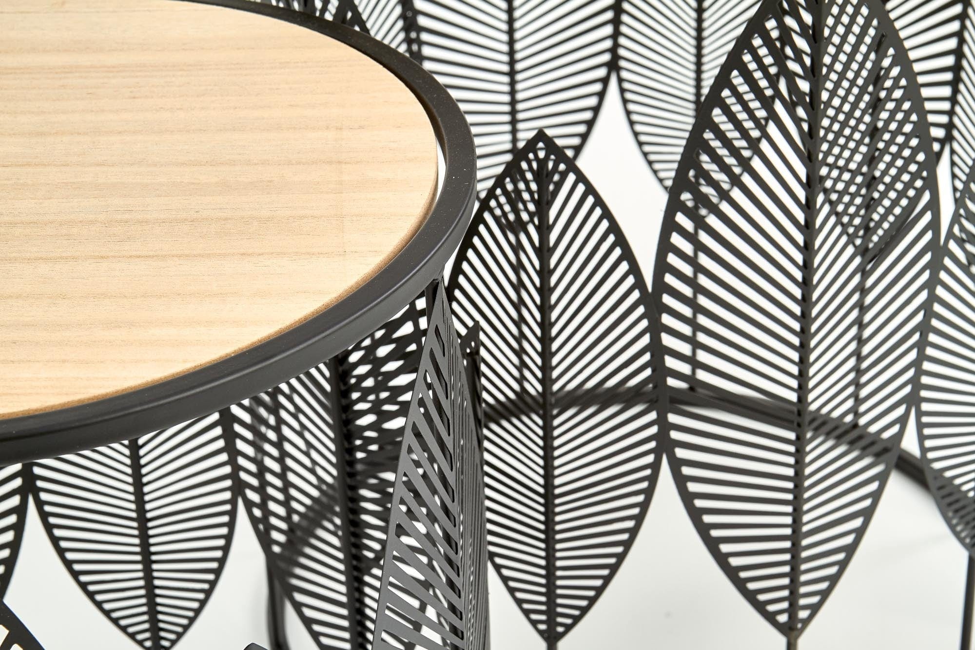 Set 2 masute cafea FOLLA, stejar/negru