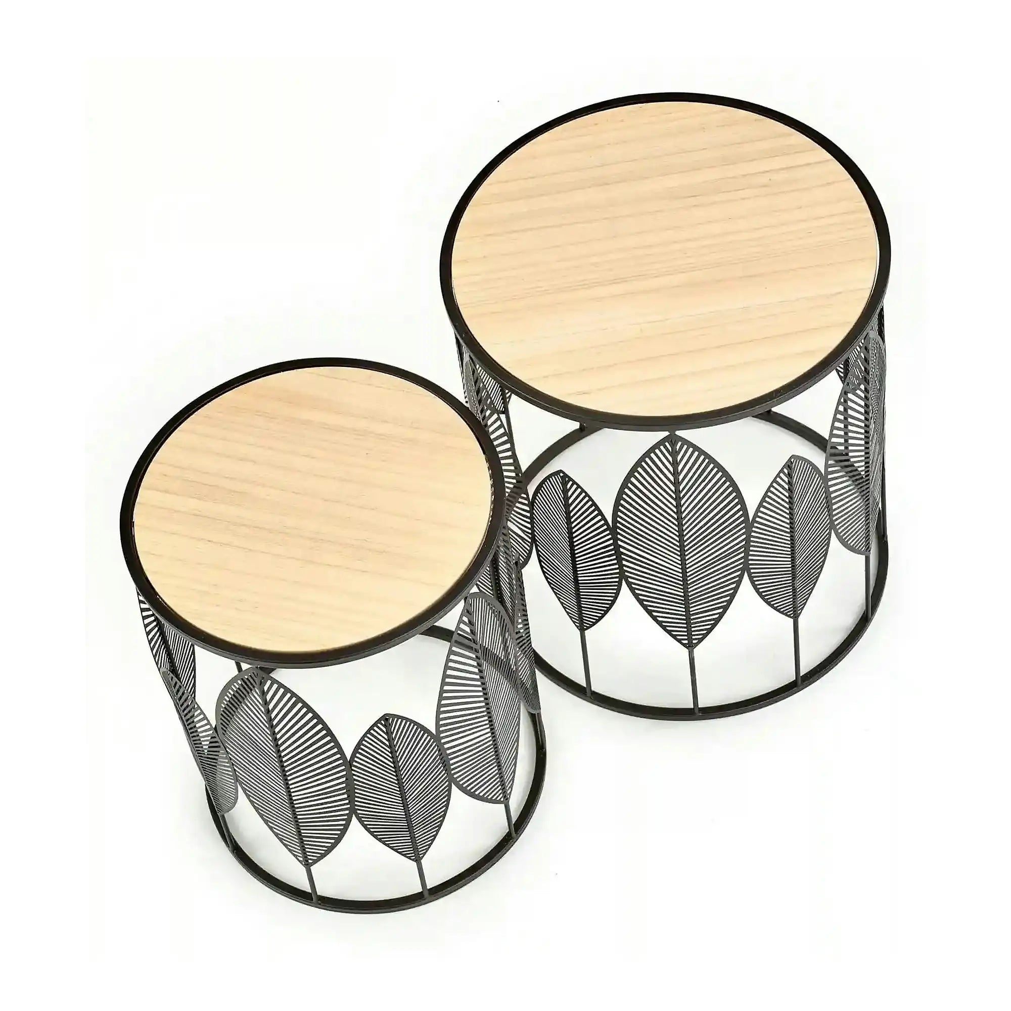Set 2 masute cafea FOLLA, stejar/negru