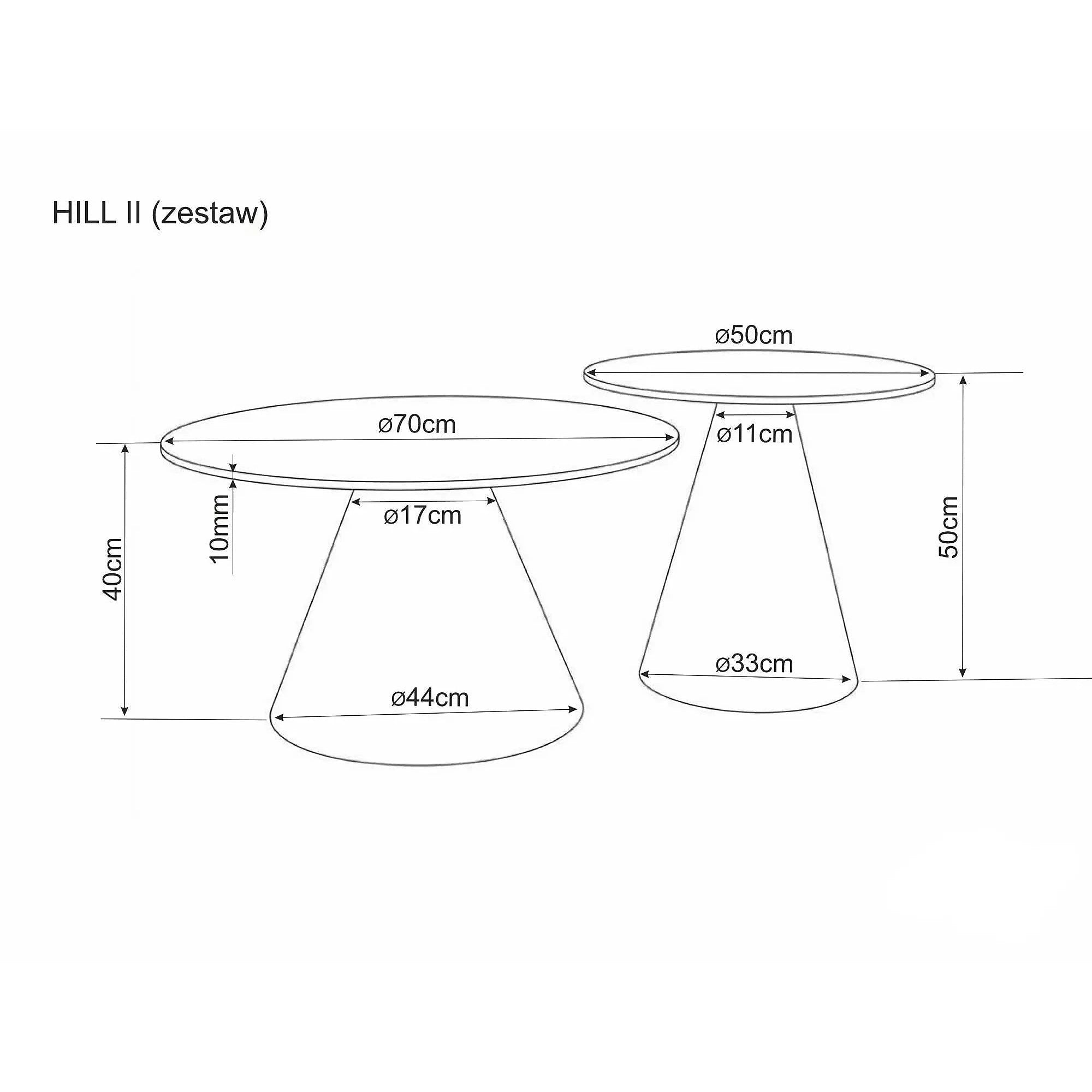 Set 2 măsuțe cafea HILL II, bej/cașmir, ceramică/metal