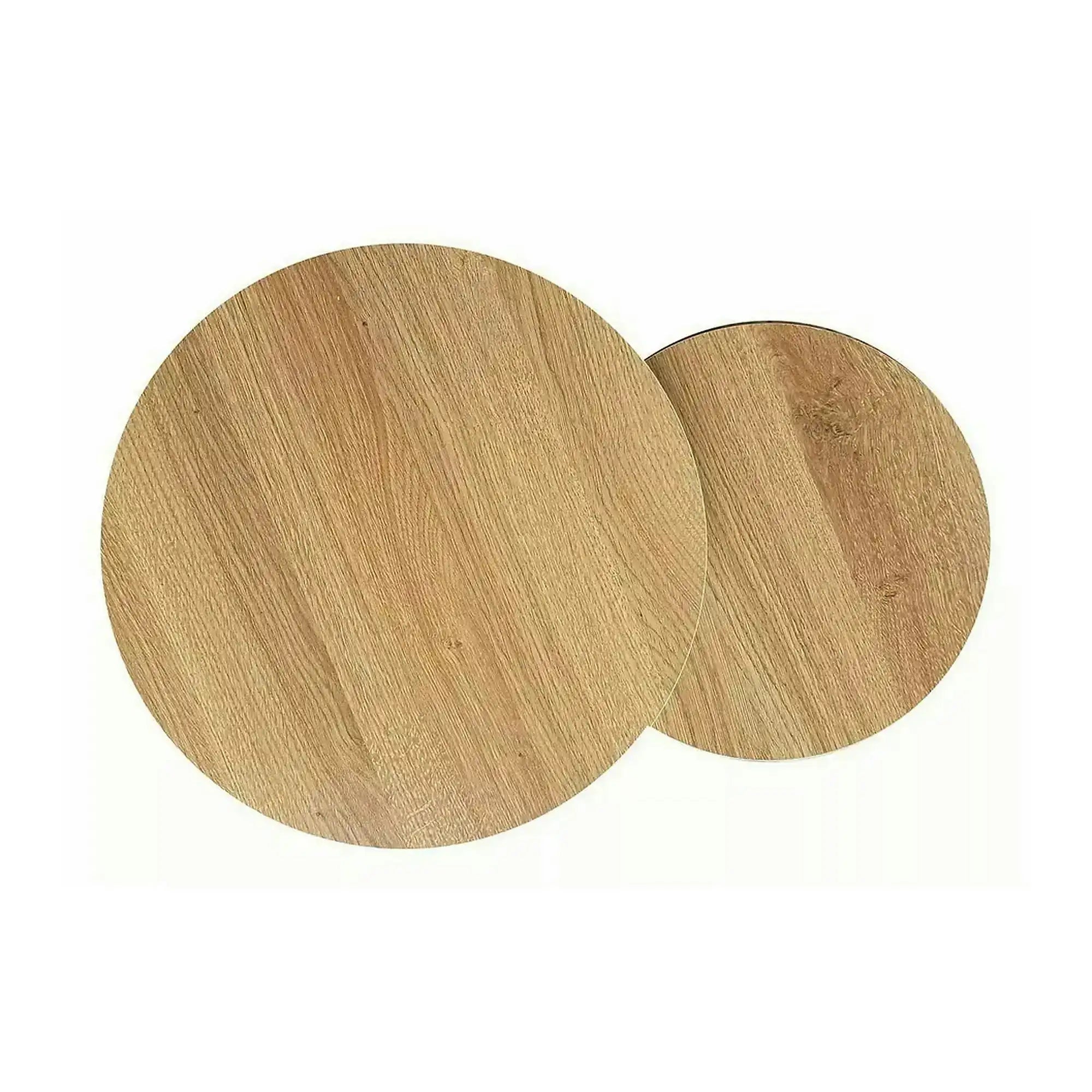 Set 2 masute cafea HOLA, stejar/negru, PAL laminat/metal