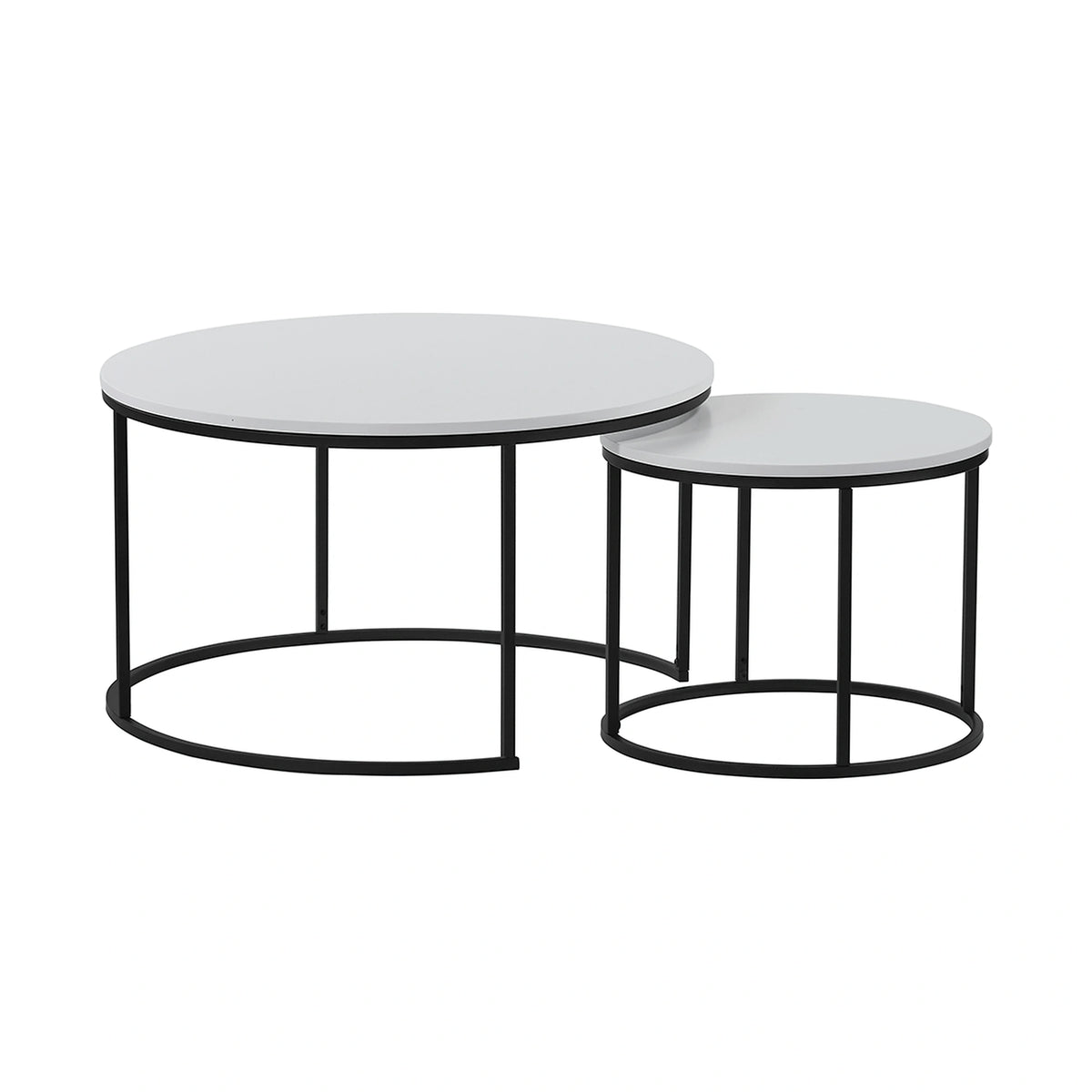 Set 2 masute cafea IKLIN, alb/negru