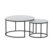 Set 2 masute cafea IKLIN, alb/negru