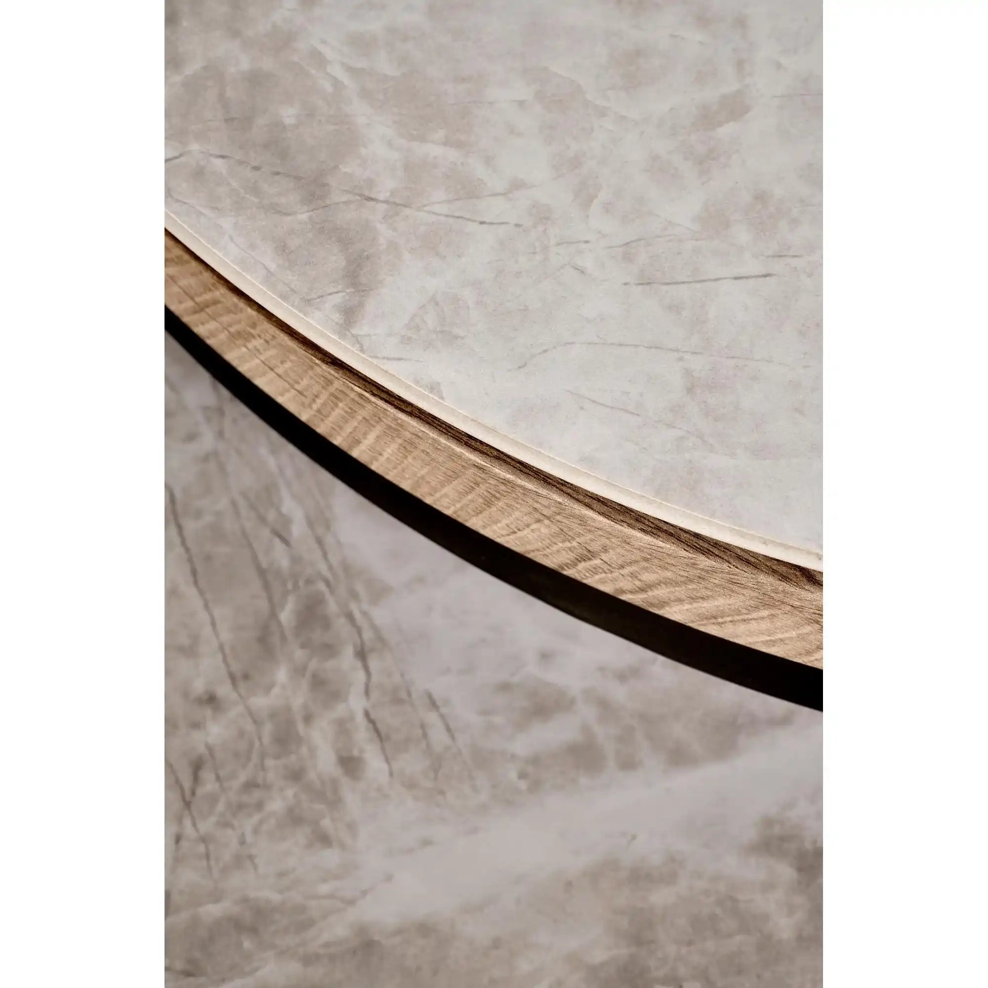 Set 2 masute cafea ITAKA, gri cu efect de marmura/gri grafit