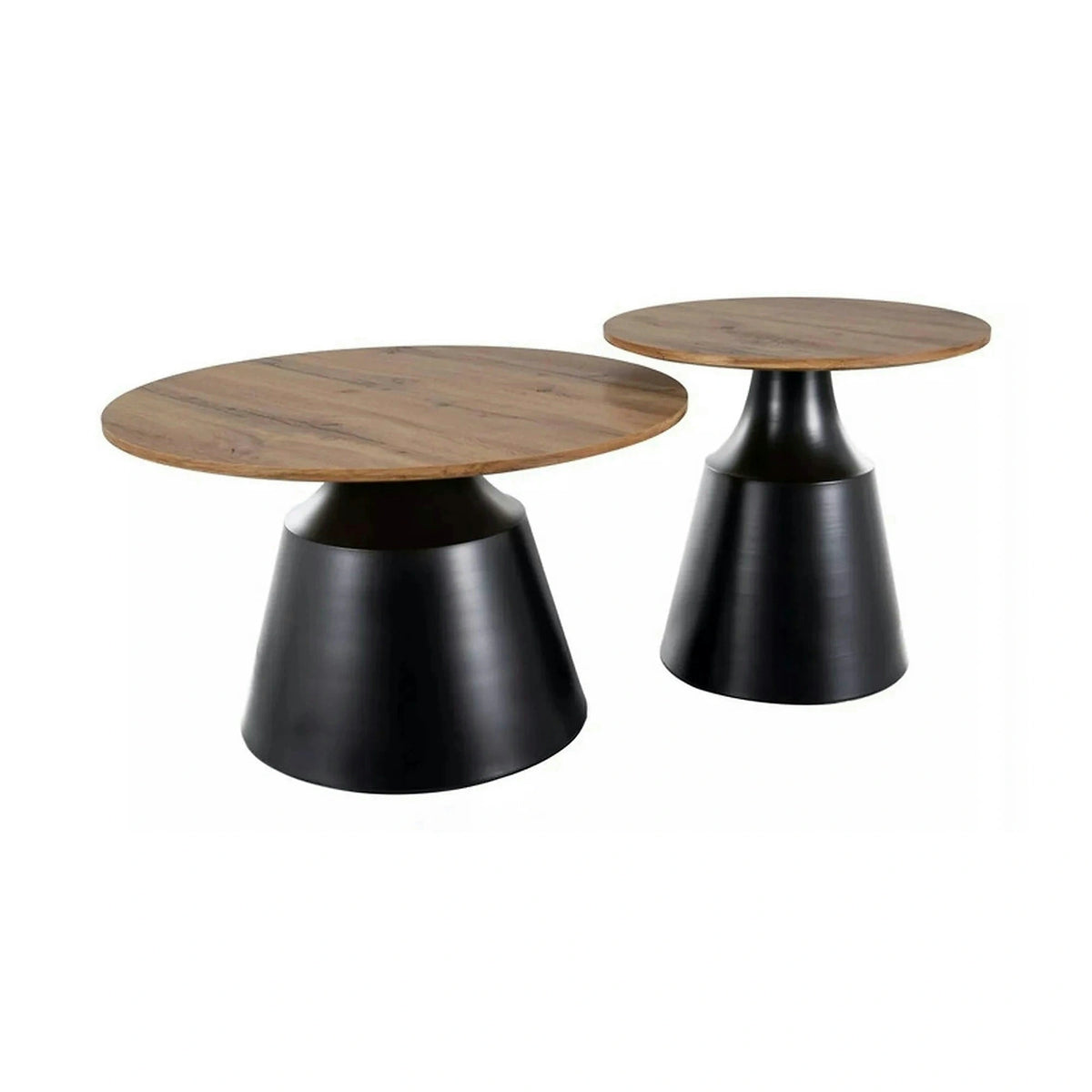 Set 2 masute cafea ITAKA, stejar artisan/negru mat