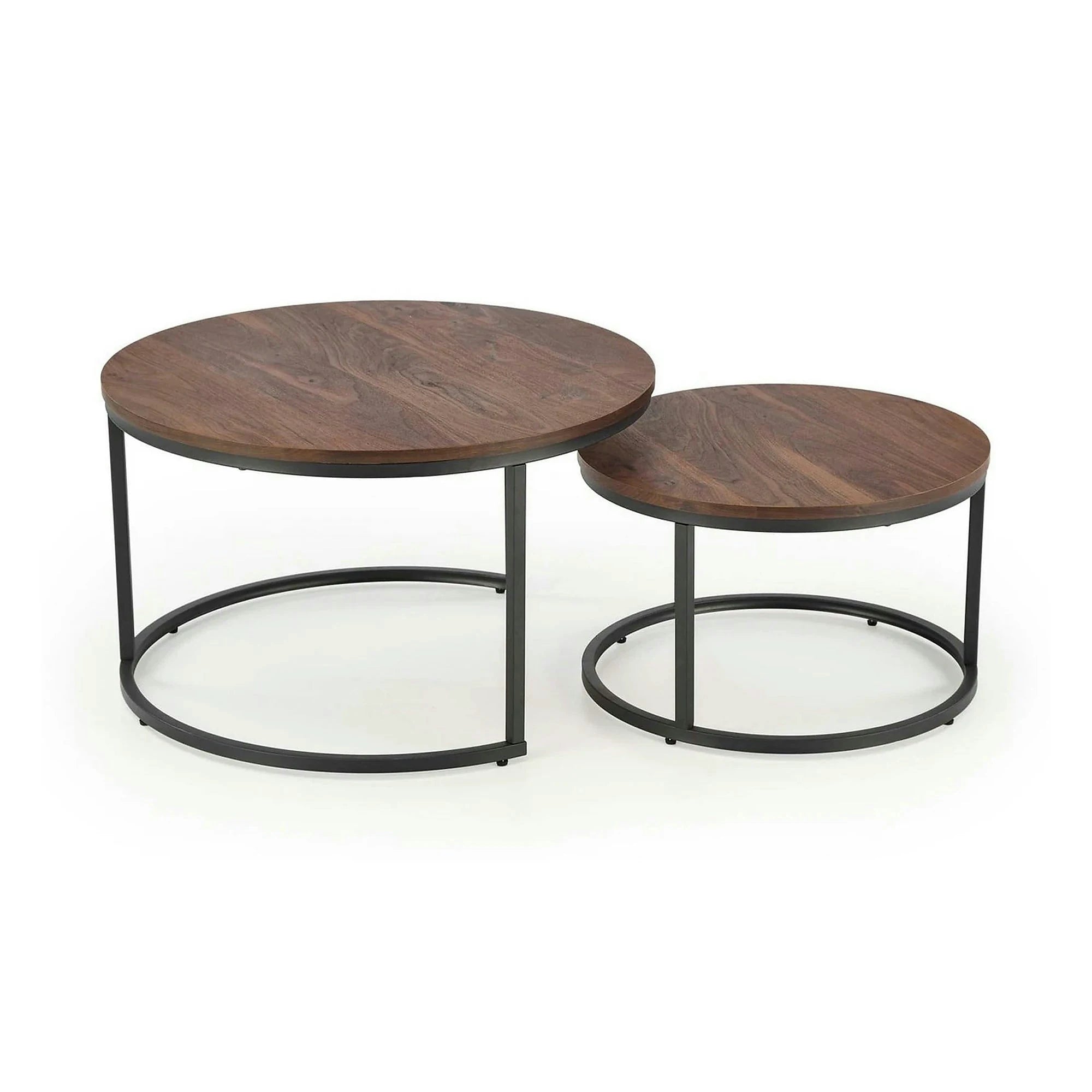 Set 2 masute cafea JAVA, nuc/negru