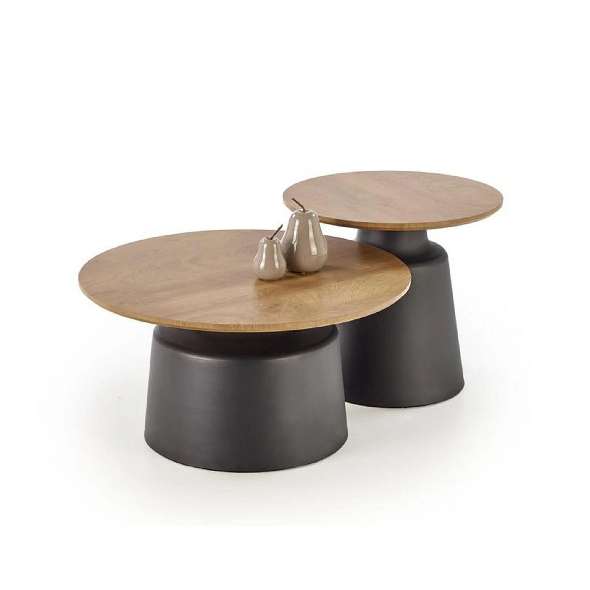 Set 2 masute cafea MALOMI, stejar/negru