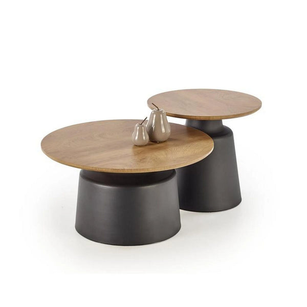 Set 2 masute cafea MALOMI, stejar/negru