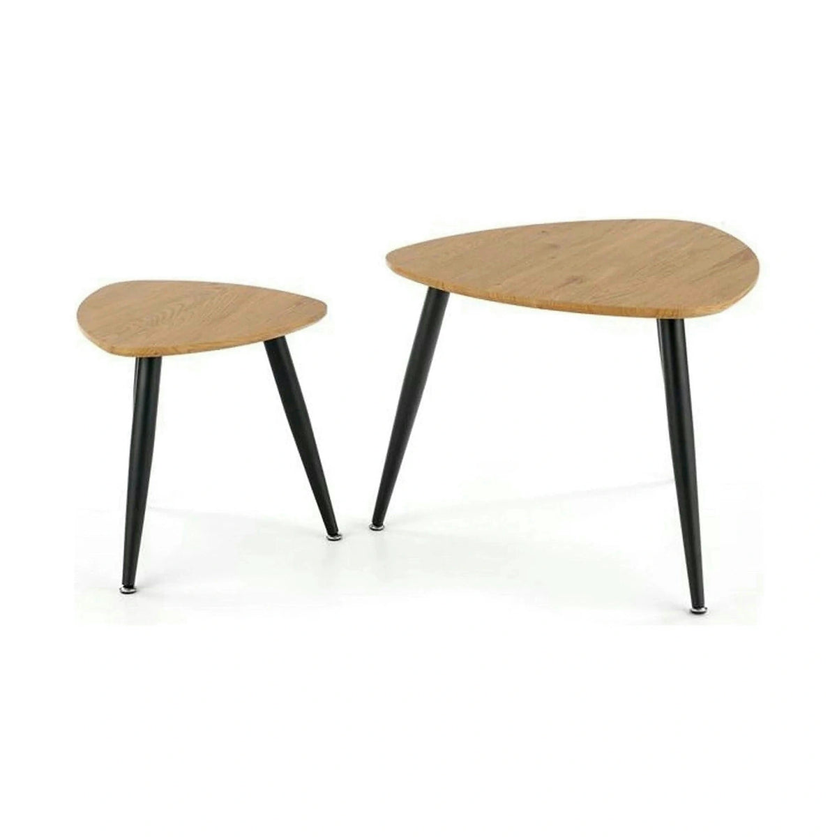 Set 2 masute cafea NICEA, stejar auriu/negru