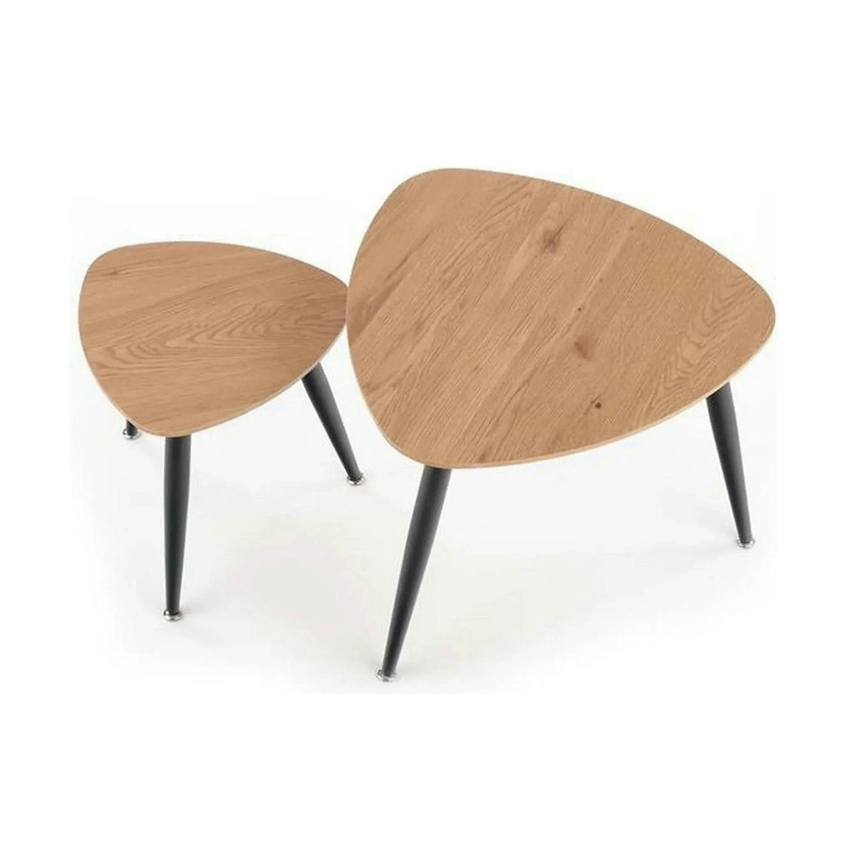 Set 2 masute cafea NICEA, stejar auriu/negru