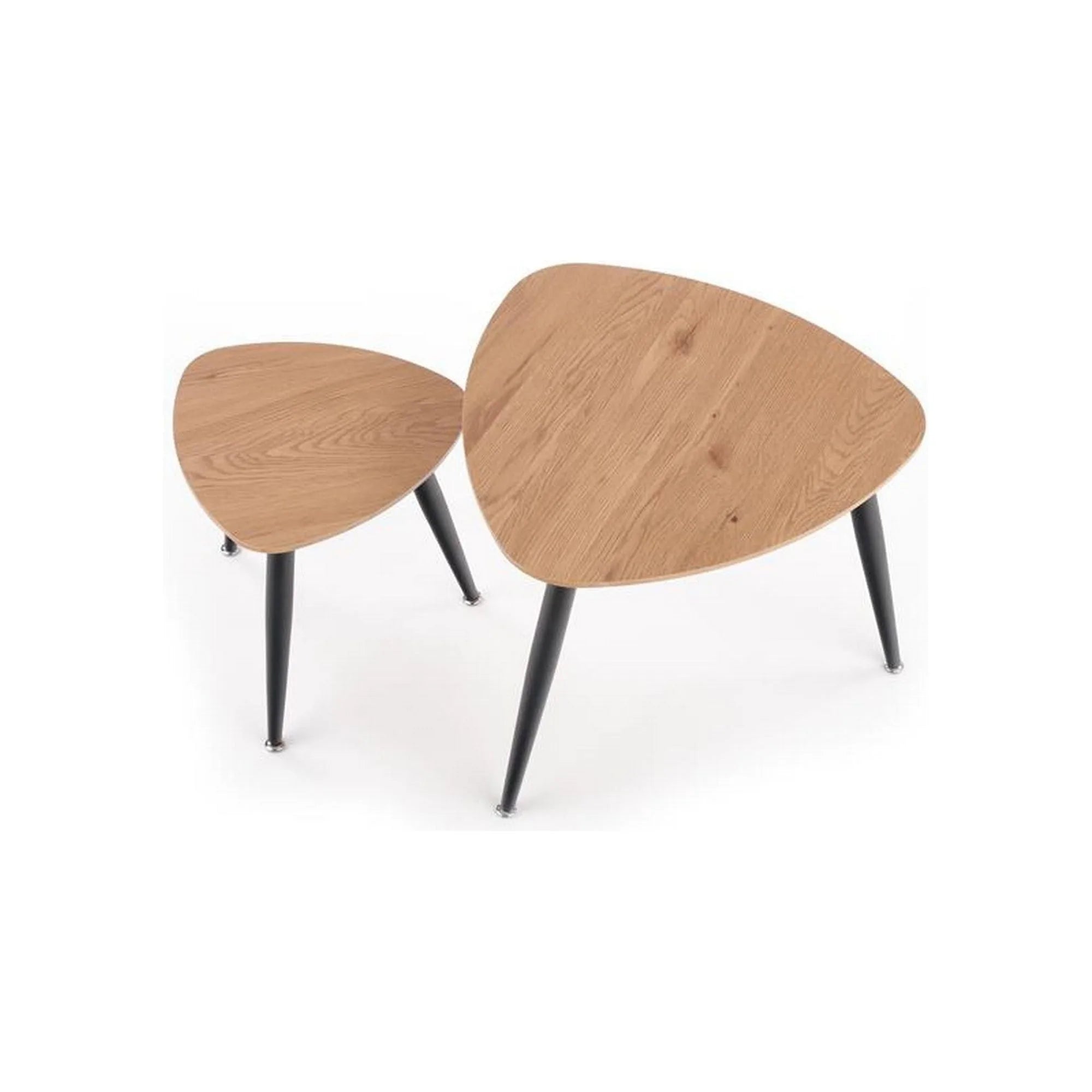 Set 2 masute cafea NICEA, stejar auriu/negru