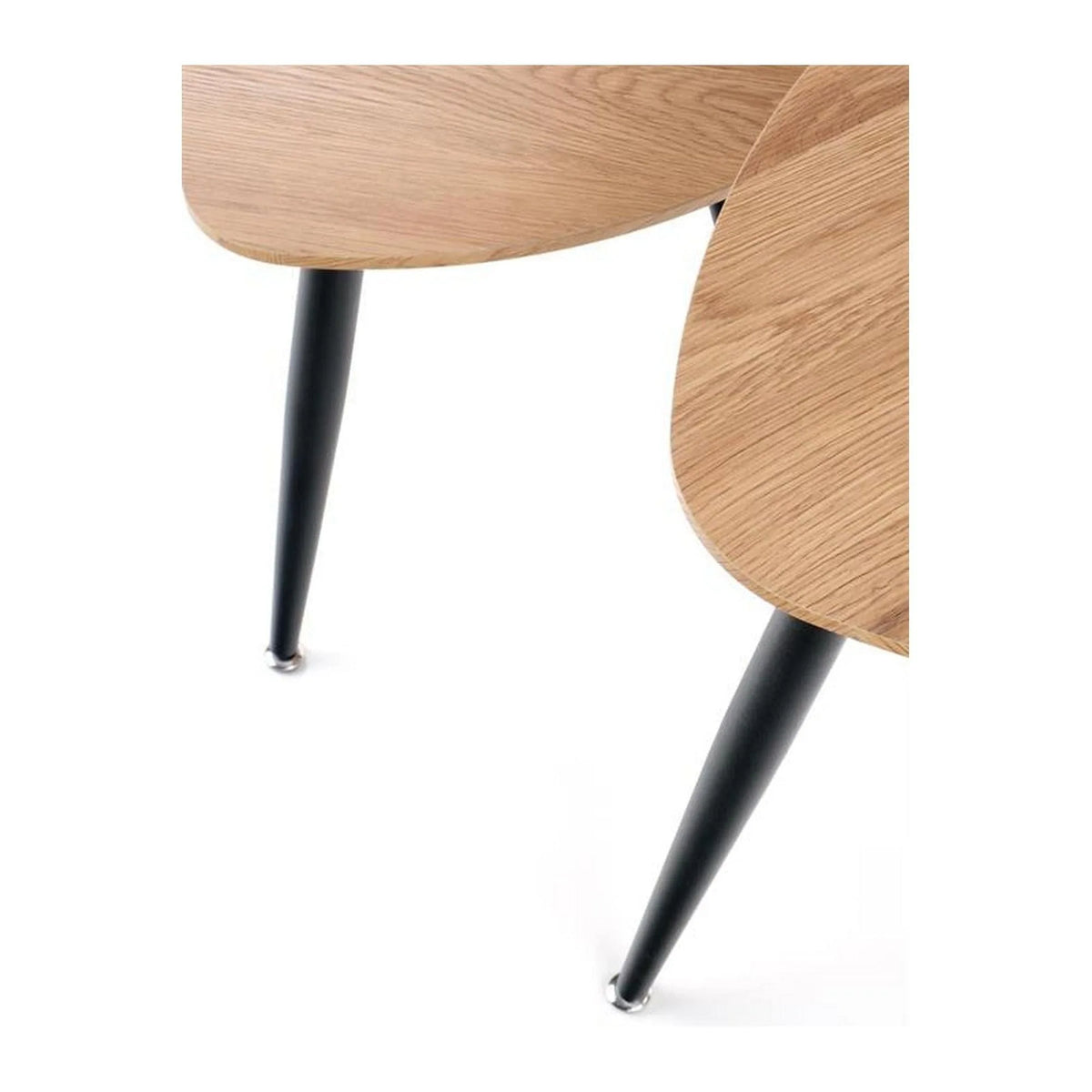 Set 2 masute cafea NICEA, stejar auriu/negru