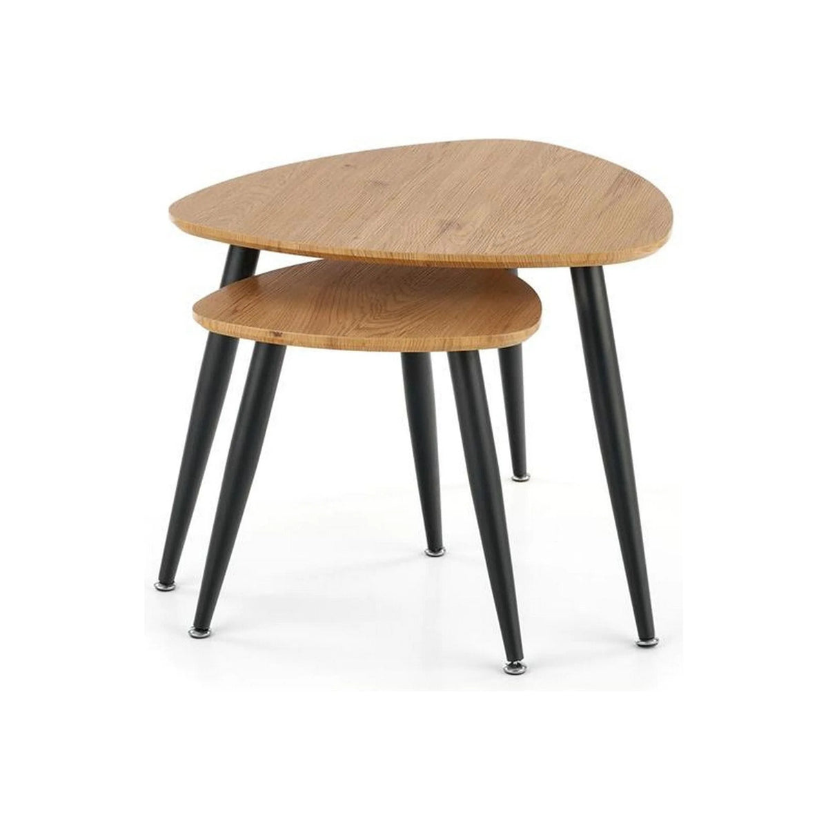 Set 2 masute cafea NICEA, stejar auriu/negru