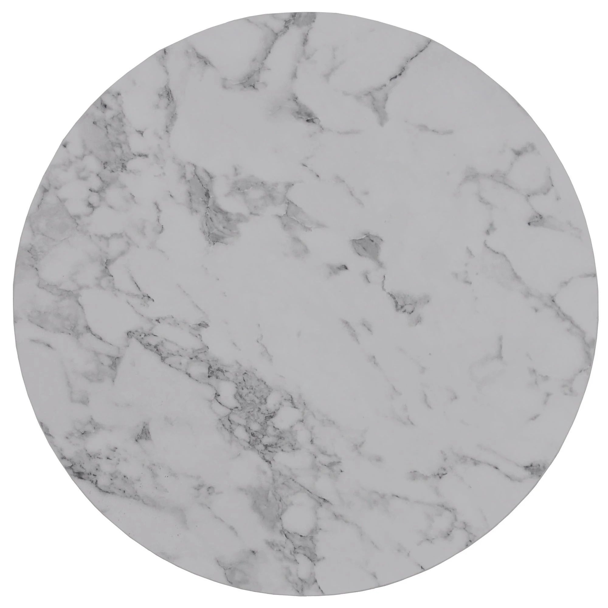 Set 2 masute cafea PAOLA, alb cu efect de marmura/argintiu