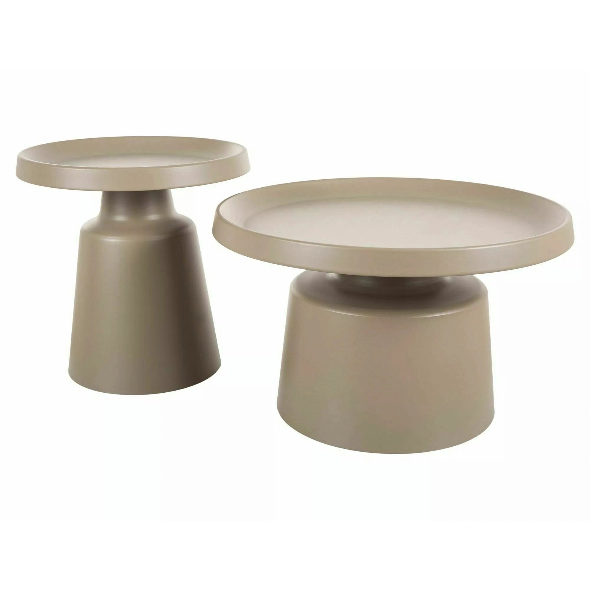 Set 2 măsuțe cafea RODOS, bej mat, metal