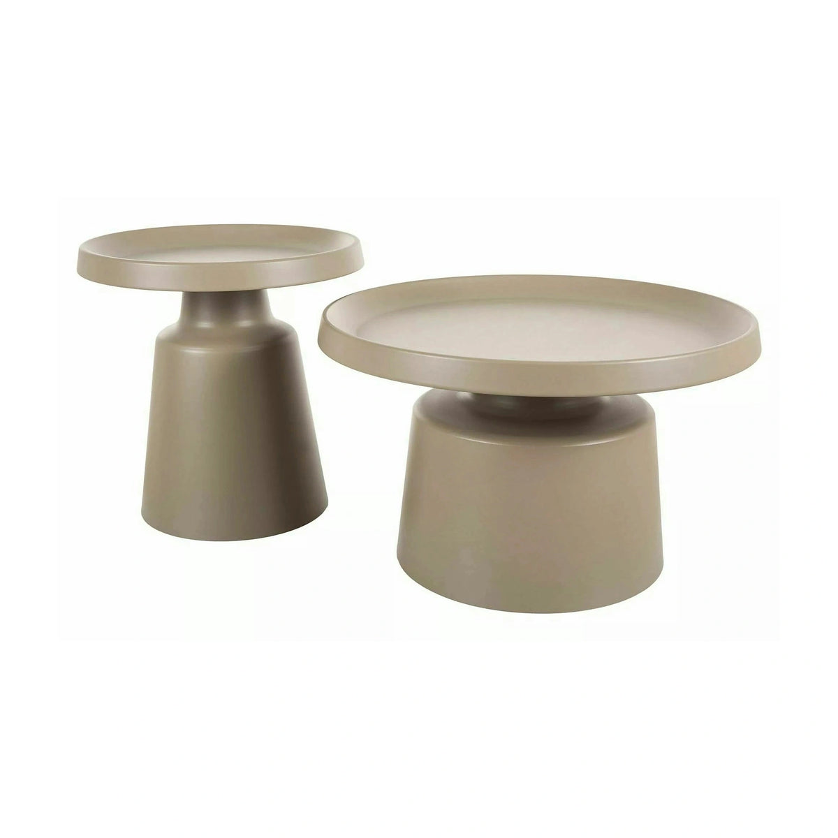 Set 2 măsuțe cafea RODOS, bej mat, metal