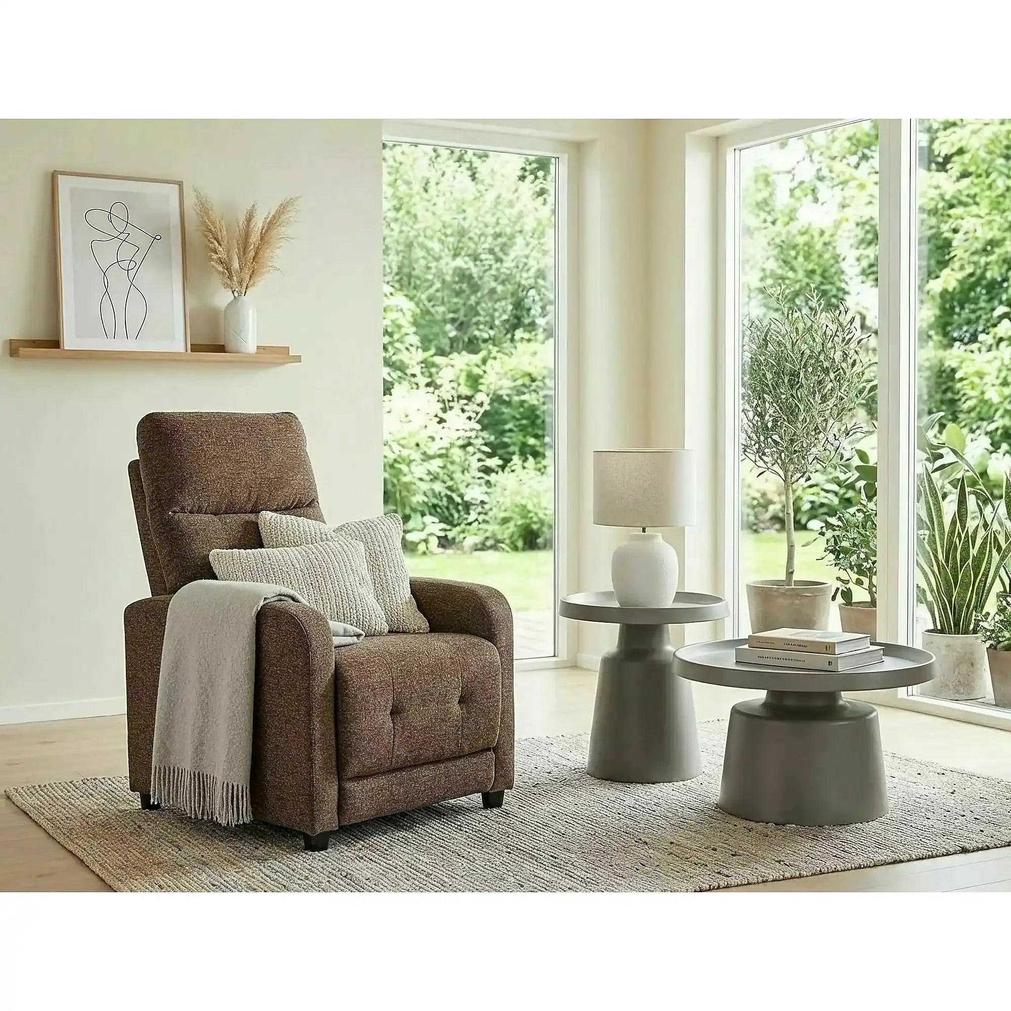 Set 2 măsuțe cafea RODOS, bej mat, metal