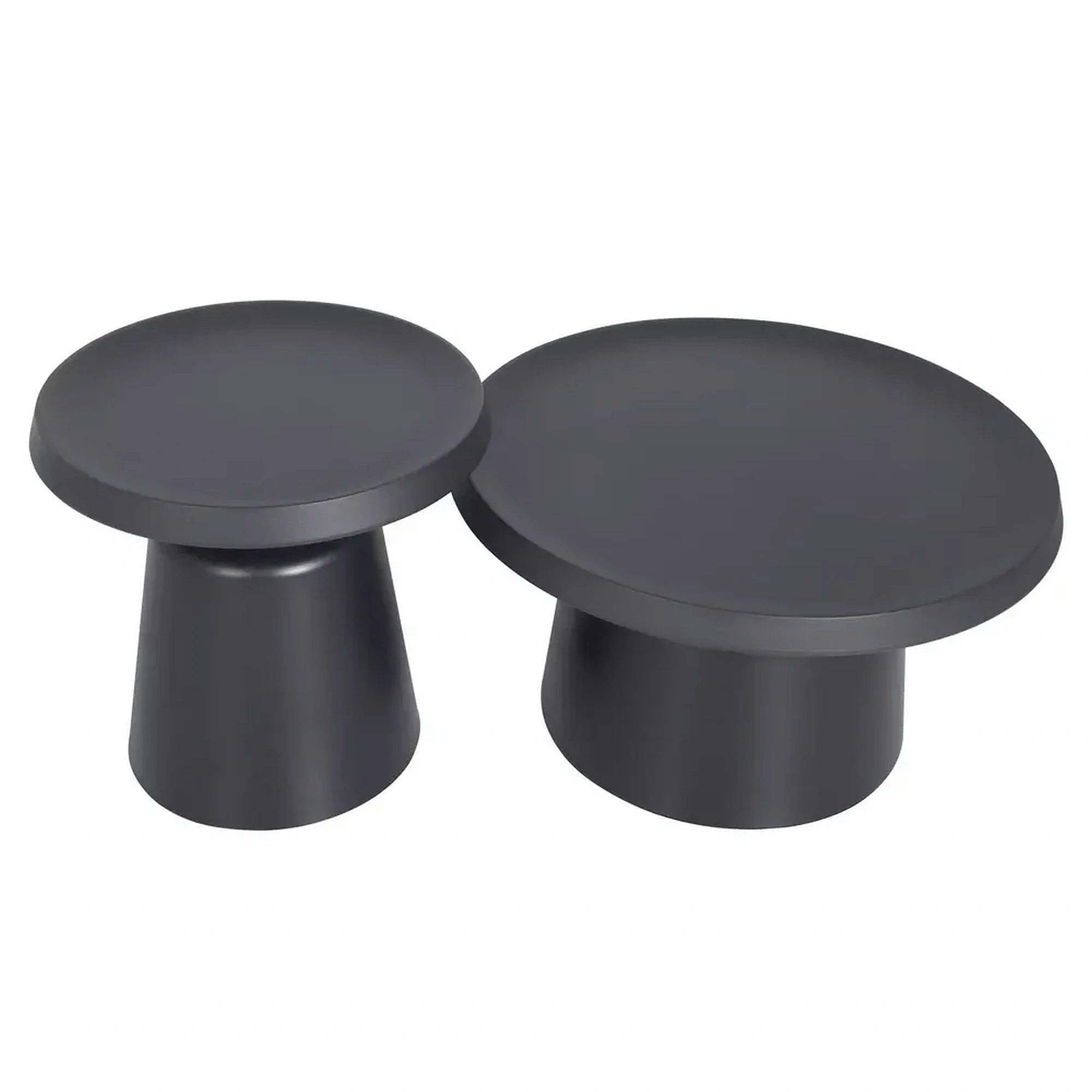 Set 2 masute cafea RODOS, negru mat, metal
