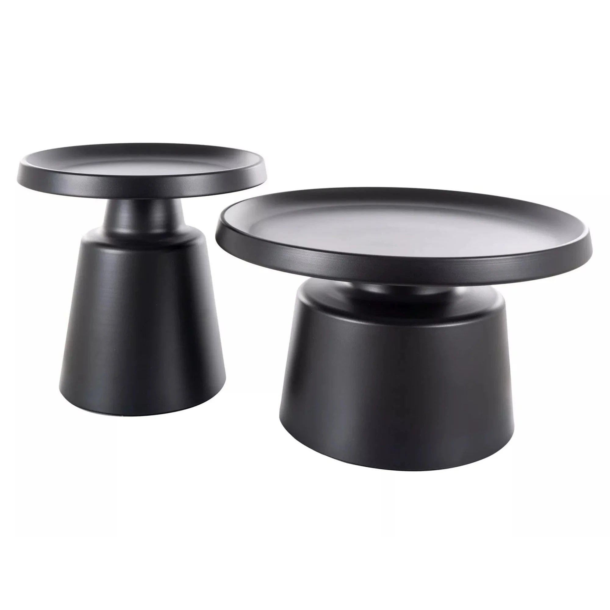 Set 2 masute cafea RODOS, negru mat, metal