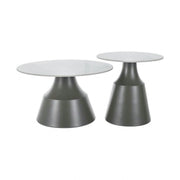 Set 2 masute ITAKA, alb/gri, ceramica/metal
